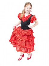 Flamenco Kleid Spanische Kostüme rot schwarz