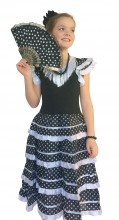 Flamenco Kleid schwarz weiß