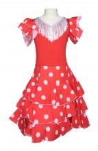 Flamenco Kleid Niño Deluxe rot weiß