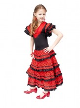 Flamenco Kleid schwarz rot