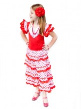 Flamenco Kleid rot weiß