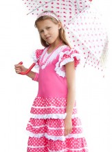 Flamenco Kleid rosa weiß