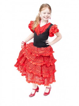 Flamenco Kleid Spanische Kostüme rot schwarz