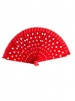 Flamencofächer rot weiß holz