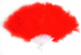 Flamencofächer mit roten federn