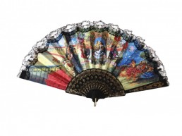 Flamencofächer mit Spitze groß modell, schwarz oder weiß