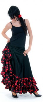 Flamenco rock Damen, mit Punkten und Volants