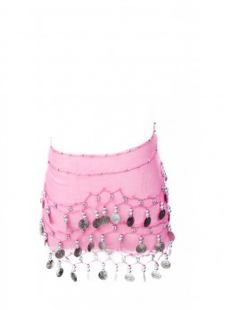 Spanisches Tanztuch mit Münzen rosa