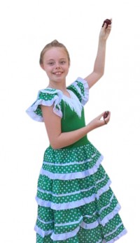 Flamenco Kleid grün weiß NEU
