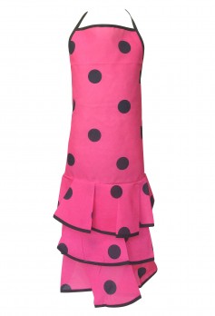 Spanische Flamencoschürze rosa/schwarz