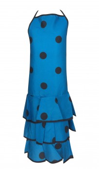 Spanische Flamenco Schürze blau/schwarz