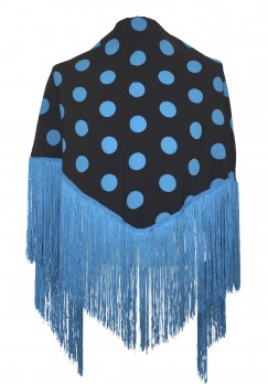 Spanischer Manton/Tuch, mit Punkten blau/schwarz