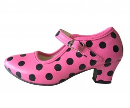 Spanische Flamenco Schuhe hell rosa schwarz