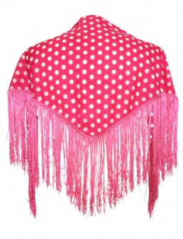 Spanischer Manton/Tuch hell rosa mit Punkten Kinder