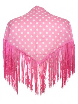 Spanischer Manton/Tuch leicht rosa mit Punkten Kinder