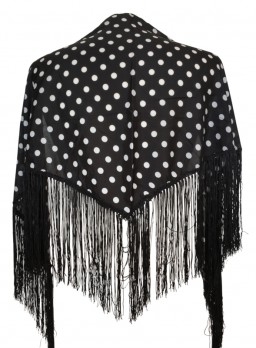 Spanischer Manton/Tuch schwarz mit Punkten Kinder