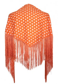 Spanischer Manton/Tuch orange mit Punkten Kinder