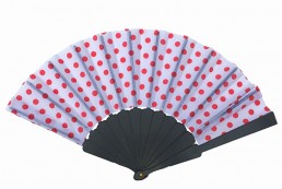 Flamencofächer weiß rot