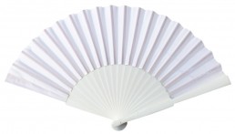 Flamencofächer weiß XL holz