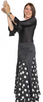 Flamenco Rock Damen schwarz mit weißen Punkten