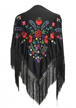 Spanischer Manton/Tuch schwarz verschiedenen Blumen