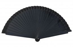 Flamencofächer schwarz holz