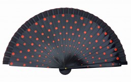 Flamencofächer schwarz rot holz