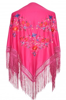 Spanischer Manton/Tuch, rosa mit Blumen