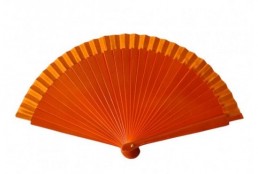 Flamencofächer orange holz