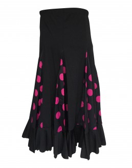 Flamenco Rock Kinder schwarz mit rosa Punkten