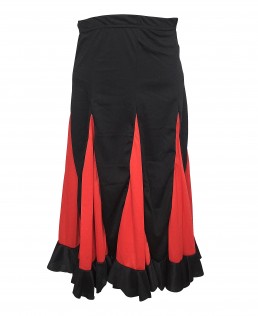 Flamenco Rock Kinder schwarz mit roten Streifen