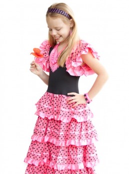Flamenco Kleid rosa schwarz