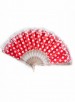 Spaanse flamenco waaier rood/wit met kant