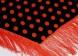 Spaanse manton/omslagdoek, met stippen zwart/rood 2