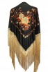 manton zwart oranje goud gouden franjes Large