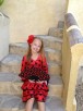 Spaanse flamenco waaier zwart/rood 3